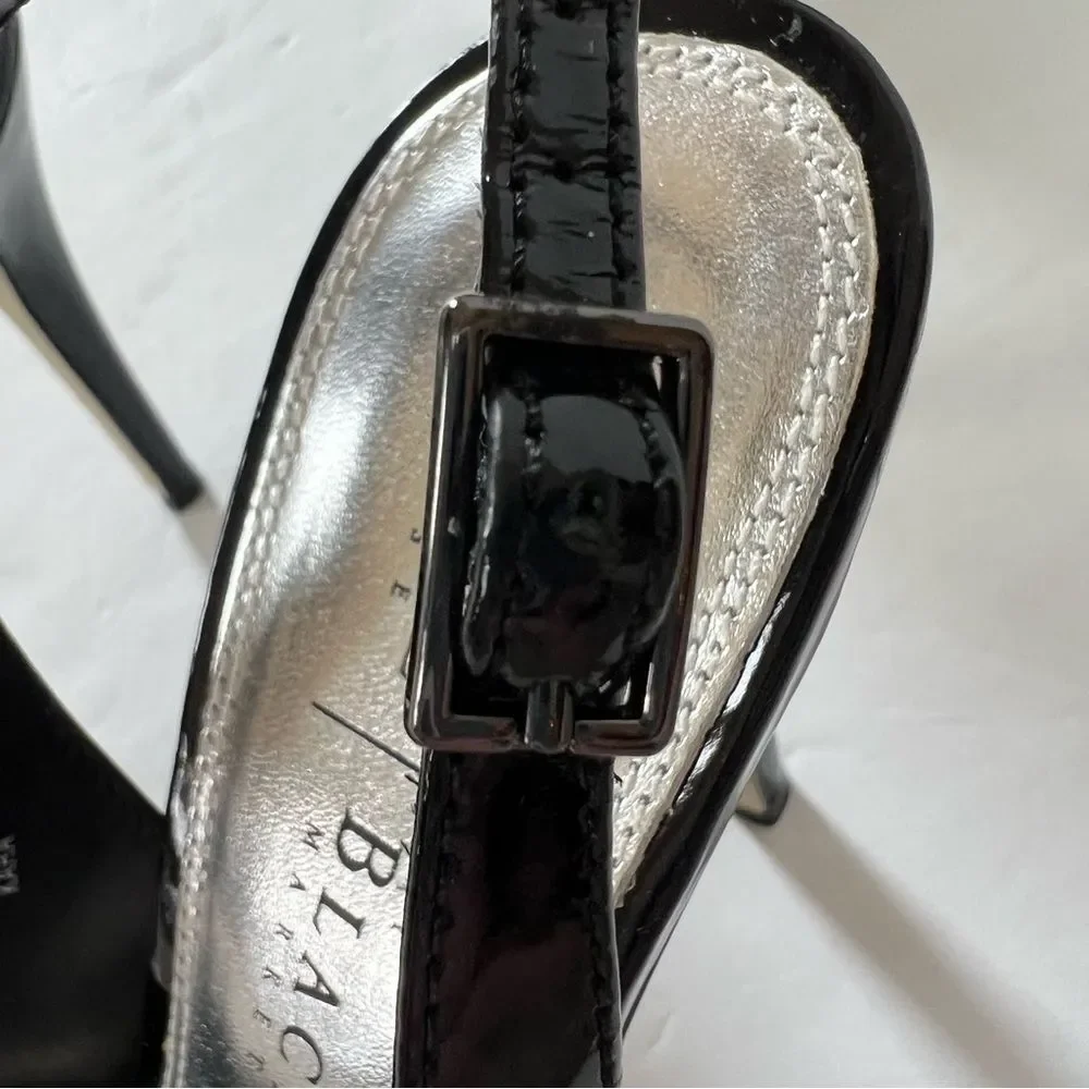White House Black Market Kara Slingback Black Platform Sandals Size 8M